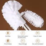 Brosse de toilette à long manche en acier inoxydable, brosse de nettoyage de toilette, base triangulaire