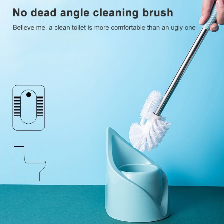 Brosse de toilette à long manche en acier inoxydable, brosse de nettoyage de toilette, base triangulaire