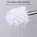 Brosse de toilette à long manche en acier inoxydable, brosse de nettoyage de toilette, base triangulaire