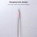 Brosse de toilette à long manche en acier inoxydable, brosse de nettoyage de toilette, base triangulaire