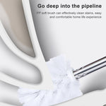 Brosse de toilette à long manche en acier inoxydable, brosse de nettoyage de toilette, base triangulaire