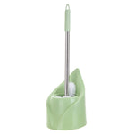 Brosse de toilette à long manche en acier inoxydable, brosse de nettoyage de toilette, base triangulaire