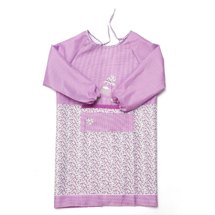 Blouse de cuisine anti-salissure et résistante à l'huile pour adultes, tablier de maison, avec manches longues, café, violet, bleu, rose