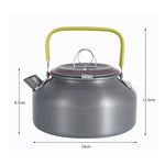 Théière en aluminium portable 0,8L pour pique-nique et alpinisme en plein air, 0,8L