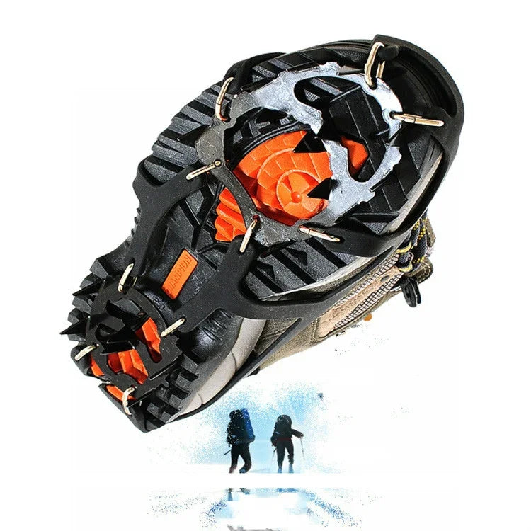 Protège-pieds d'alpinisme antidérapants en acier à griffes en gel de silice 18 dents pour escalade sur glace, une paire, M (3742), L (4346)