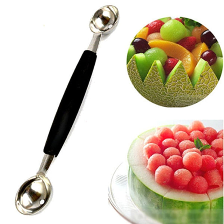 Cuillère à fruits double tête en acier inoxydable, double tête