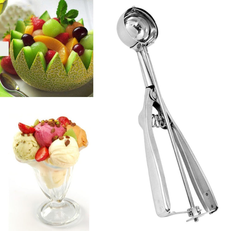 Cuillère à glace en acier inoxydable épais, cuillère à fruits, 4cm, 5cm, 6cm