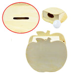 Adorable tirelire en bois pomme, faite main et peinte, pour enfant, 10x5,6x9,5cm
