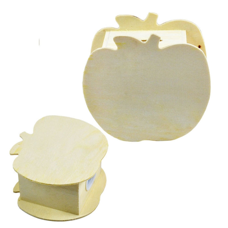 Adorable tirelire en bois pomme, faite main et peinte, pour enfant, 10x5,6x9,5cm