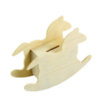 Jolie tirelire cochon de Troie en bois à monter soi-même pour enfant, 14,8x11cm