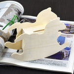 Jolie tirelire cochon de Troie en bois à monter soi-même pour enfant, 14,8x11cm