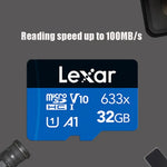 Carte mémoire TF Lexar 633x 32 Go haute vitesse pour téléphone portable, enregistreur de conduite, 32 Go