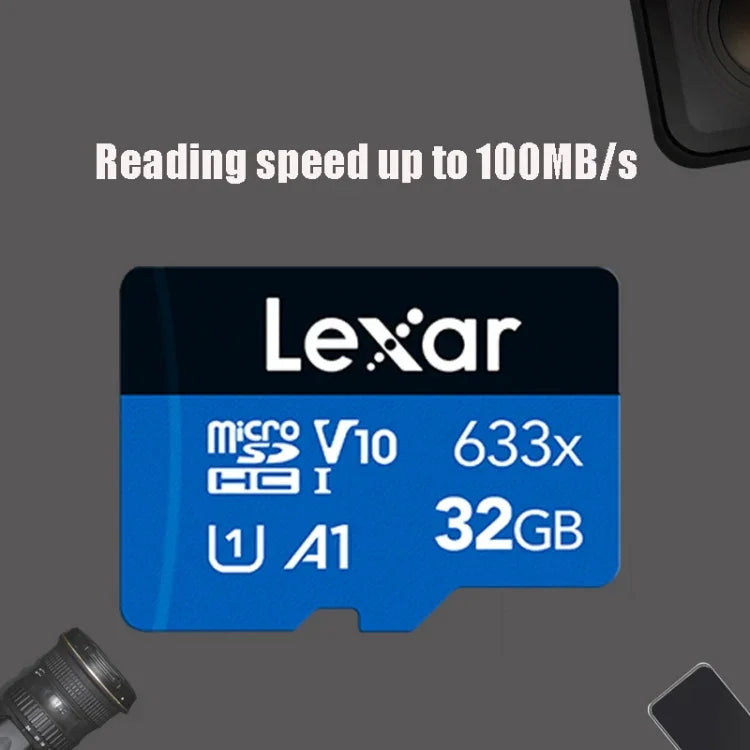 Carte mémoire TF Lexar 633x 32 Go haute vitesse pour téléphone portable, enregistreur de conduite, 32 Go