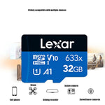 Carte mémoire TF Lexar 633x 32 Go haute vitesse pour téléphone portable, enregistreur de conduite, 32 Go