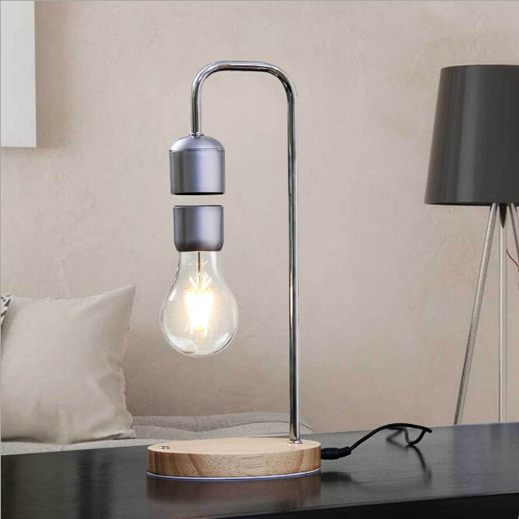 Lampe de table à ampoule flottante à LED courbée, jouet technologique de décoration à lévitation magnétique 16 W, noire