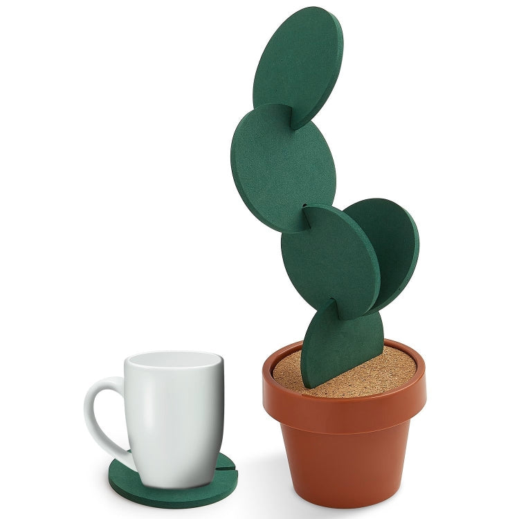 Sous-verre cactus fantaisie à faire soi-même, dessous de tasse isolant antidérapant, rangement de maison, décoration de bureau multifonction, dessous de verre cactus
