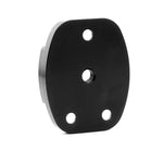 Base de trépied à dégagement rapide en aluminium à 4 trous pour caméra sportive, noire, avec écrou intégré noir.