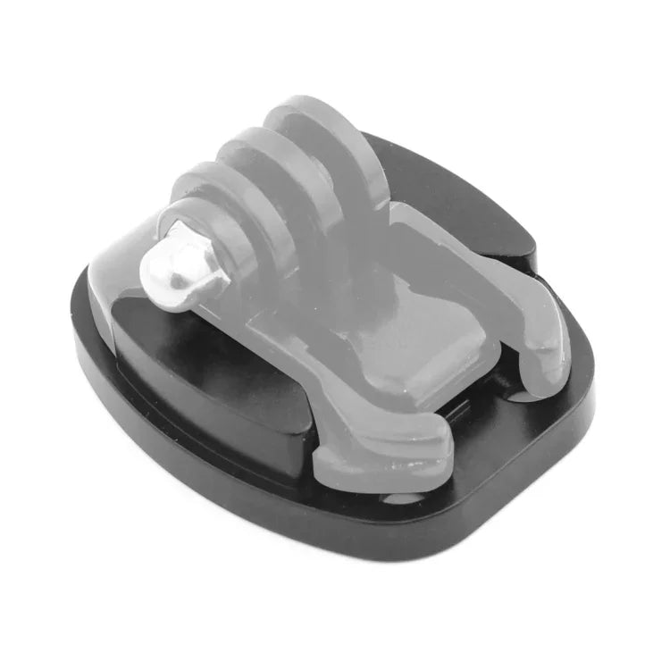 Base de trépied à dégagement rapide en aluminium à 4 trous pour caméra sportive, noire, avec écrou intégré noir.