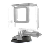 Base de trépied à dégagement rapide en aluminium à 4 trous pour caméra sportive, noire, avec écrou intégré noir.