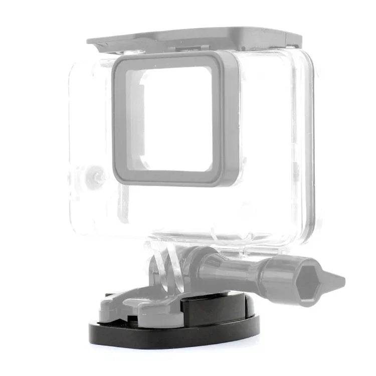 Base de trépied à dégagement rapide en aluminium à 4 trous pour caméra sportive, noire, avec écrou intégré noir.