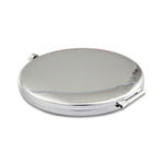 Miroir de maquillage rond, mini, portable, pliable des deux côtés, en métal incrusté de diamants, blanc, rouge, rose, bleu ciel, vert, couleur blanc, noir brillant
