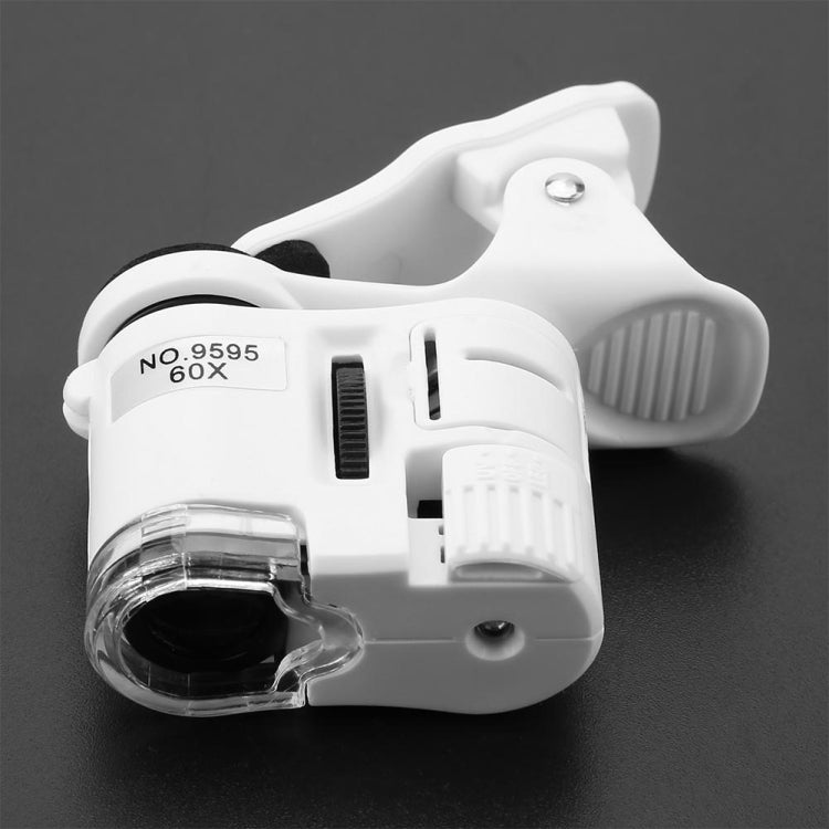 Microscope HD pour téléphone portable 9595W1 avec grossissement 60 fois et lumière LED