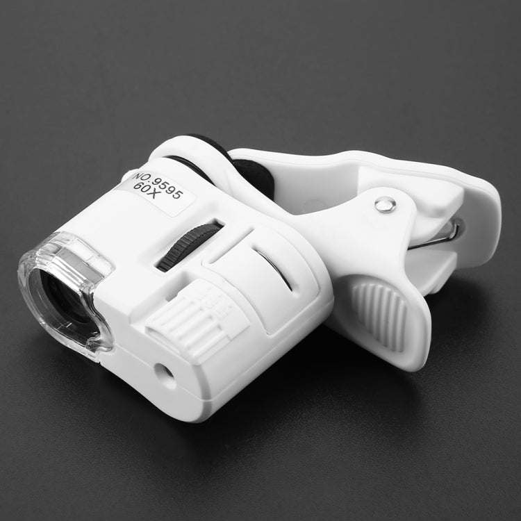 Microscope HD pour téléphone portable 9595W1 avec grossissement 60 fois et lumière LED