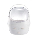 Boîte de rangement ronde transparente portative anti-poussière de type tiroir cosmétique, petite poudre de beauté, petite perle blanche