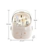Boîte de rangement ronde transparente portative anti-poussière de type tiroir cosmétique, petite poudre de beauté, petite perle blanche