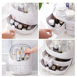 Boîte de rangement ronde transparente portative anti-poussière de type tiroir cosmétique, petite poudre de beauté, petite perle blanche