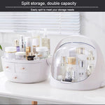 Boîte de rangement ronde transparente portative anti-poussière de type tiroir cosmétique, petite poudre de beauté, petite perle blanche