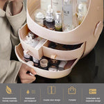 Boîte de rangement ronde transparente portative anti-poussière de type tiroir cosmétique, petite poudre de beauté, petite perle blanche