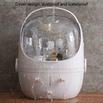 Boîte de rangement ronde transparente portative anti-poussière de type tiroir cosmétique, petite poudre de beauté, petite perle blanche
