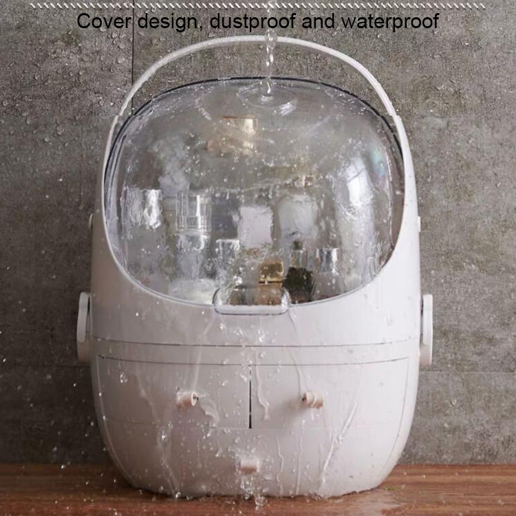Boîte de rangement ronde transparente portative anti-poussière de type tiroir cosmétique, petite poudre de beauté, petite perle blanche