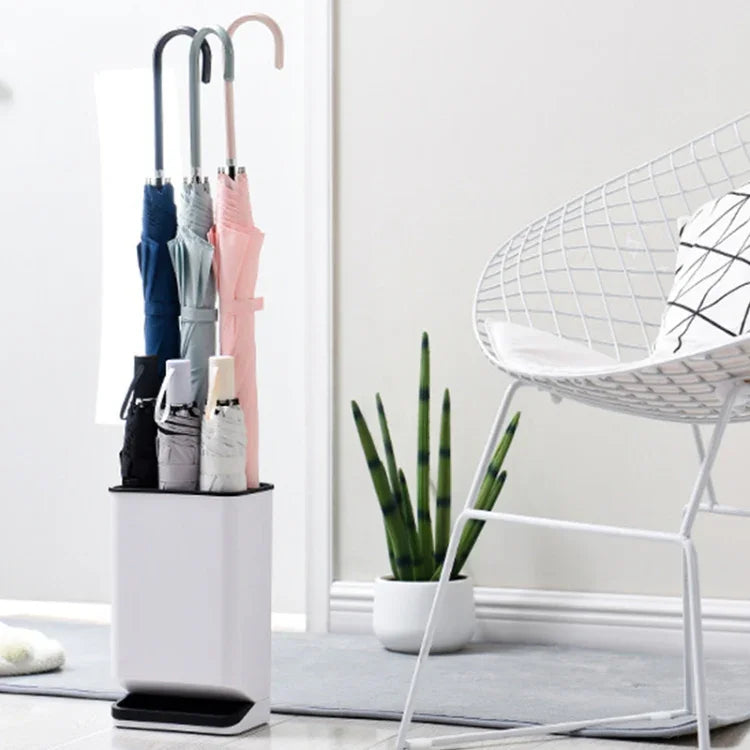 Support de rangement pour parapluie en plastique détachable et étanche avec séparation