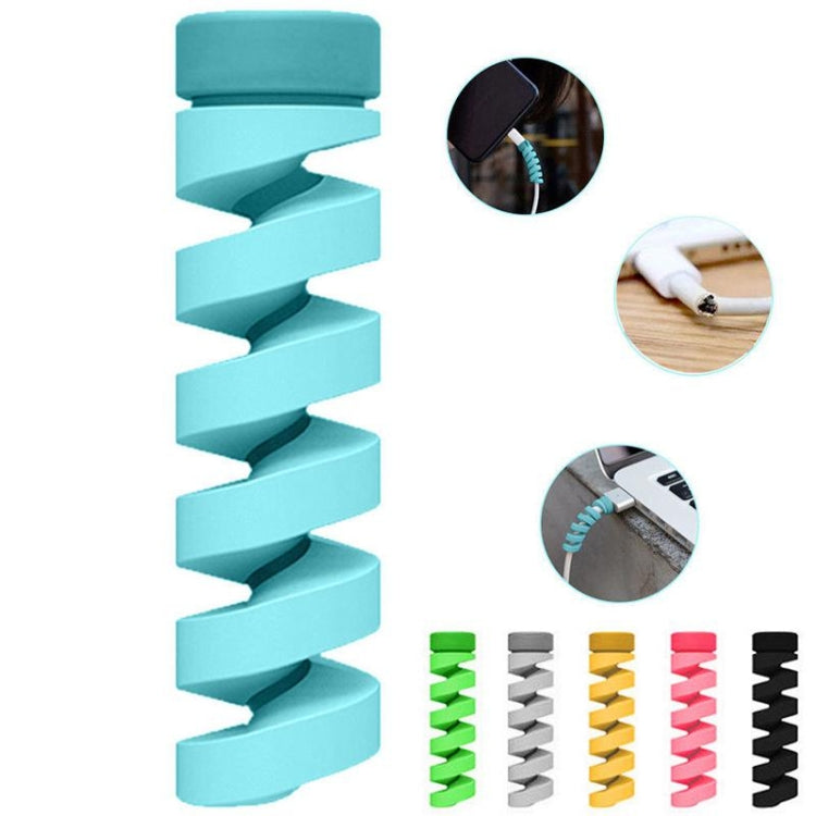 4pcs Spiral Style Silicone Data Cable Protective Cover Anti-wire Break Winder