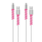 4pcs Spiral Style Silicone Data Cable Protective Cover Anti-wire Break Winder