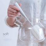 Brosse éponge à long manche pour tasses, tasses à café, bouteilles, verres, blanc, noir, rose, gris