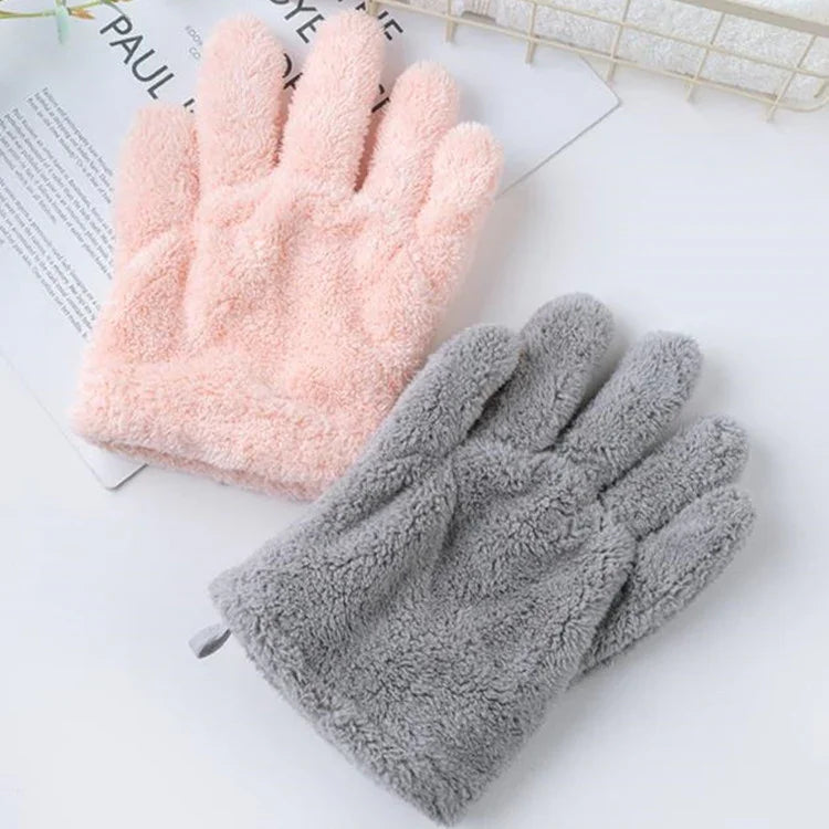 Gants Cheveux Séchage Rapide Singe Gants Absorbants en Velours Corail Séchage Rapide