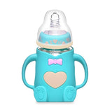 Biberon en verre pour bébé en silicone, anti-chute et anti-coliques