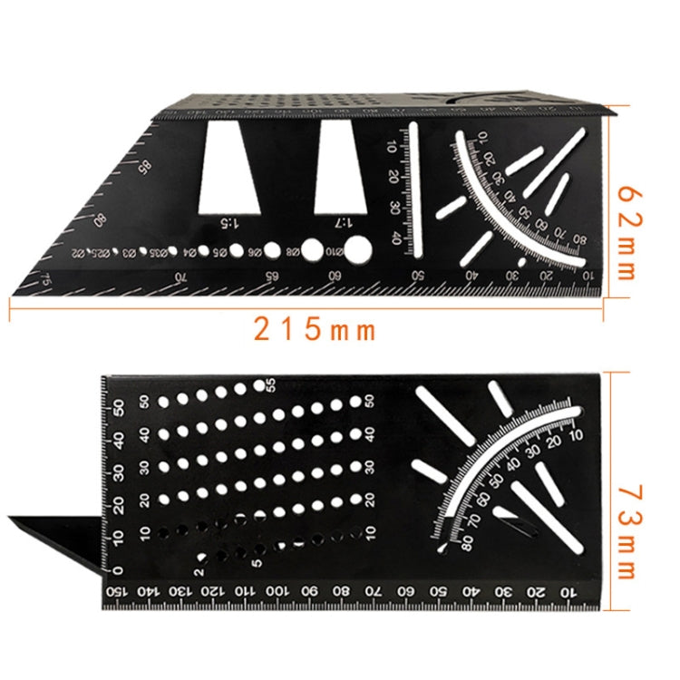 Jauge d'arrêt 3D pour menuiserie, règle d'angle multifonction en alliage d'aluminium, règle d'angle 3D