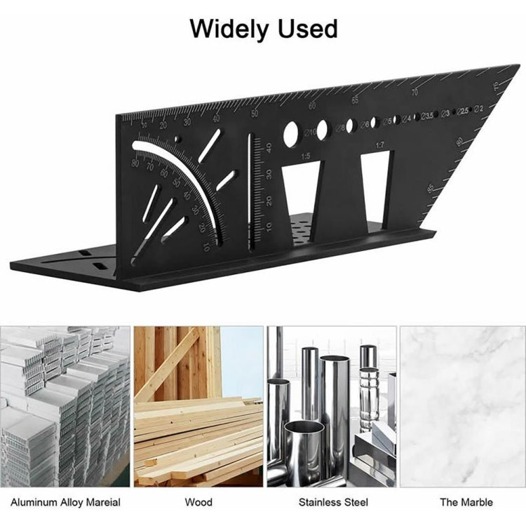 Jauge d'arrêt 3D pour menuiserie, règle d'angle multifonction en alliage d'aluminium, règle d'angle 3D