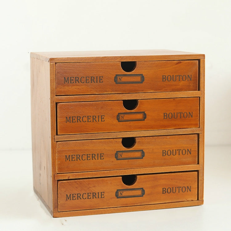 Meuble de rangement de bureau en bois rétro, un tiroir, quatre tiroirs