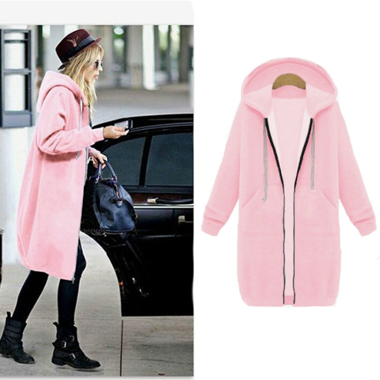 Women Hooded Long Sleeved Sweater In The Long Coat, XXXXL, 4XL, XXXXXL