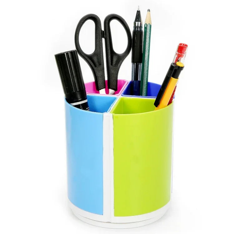 Porte-stylo de bureau rond multifonctionnel coloré détachable rotatif, porte-stylo rond