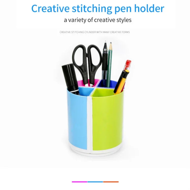 Porte-stylo de bureau rond multifonctionnel coloré détachable rotatif, porte-stylo rond