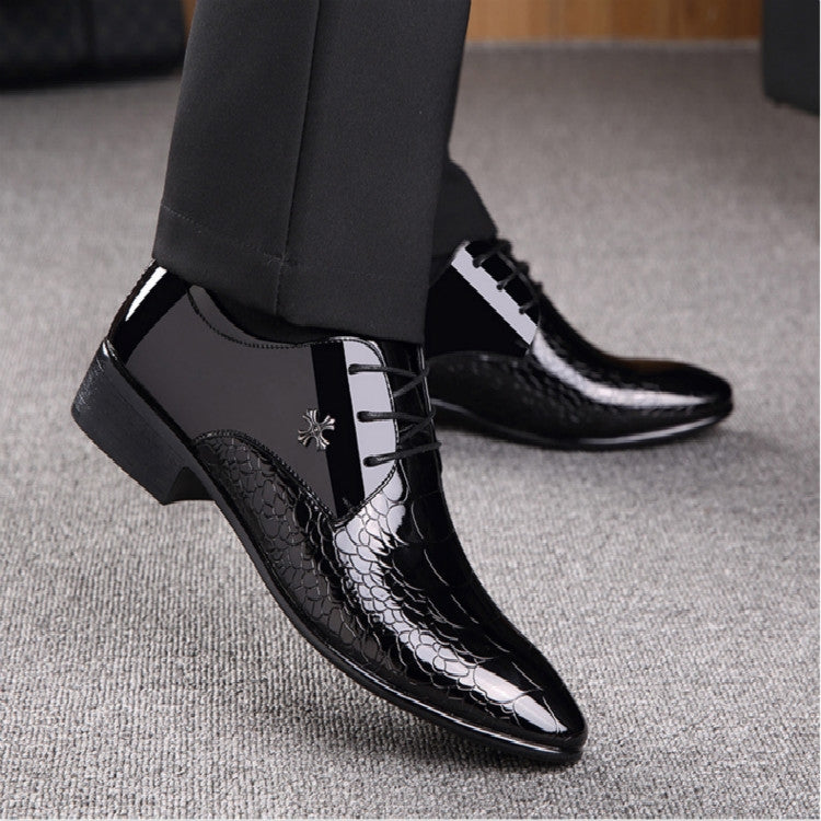 Chaussures homme en cuir à texture crocodile brillante à bout pointu, tailles 38, 39, 40, 41, 42, 43, 44, 45