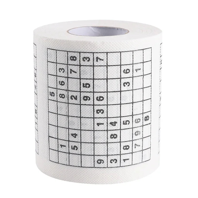3 Rouleaux de papier toilette créatif Sudoku, papier tissu facial, 3 rouleaux