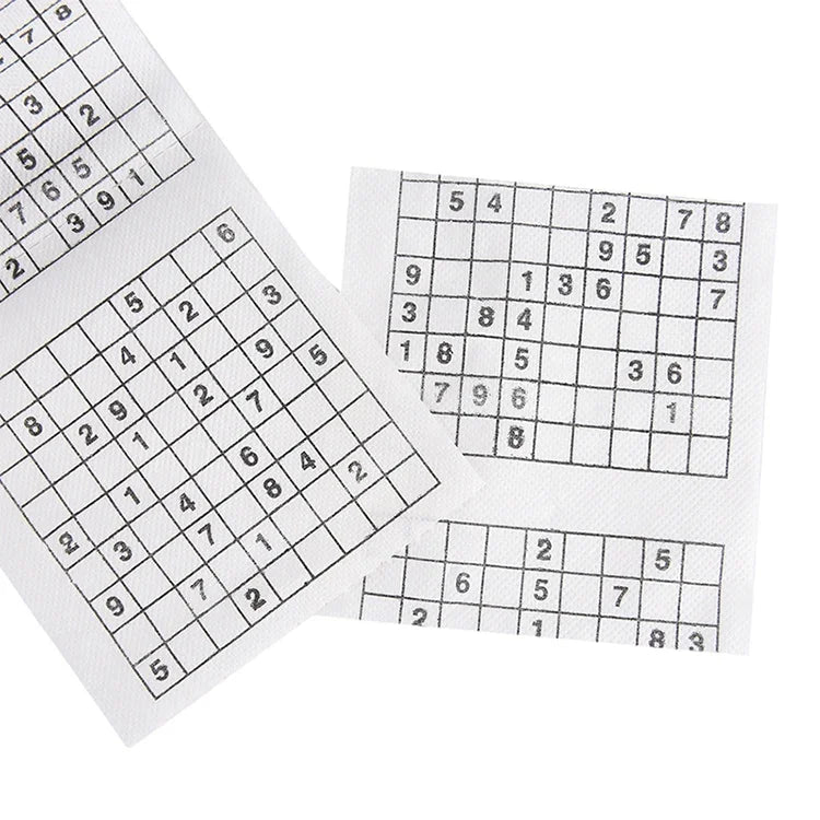 3 Rouleaux de papier toilette créatif Sudoku, papier tissu facial, 3 rouleaux