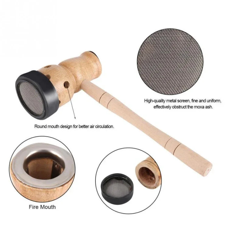 Appareil en Bois en Forme de Gourde pour Massage et Moxibustion Hydratante